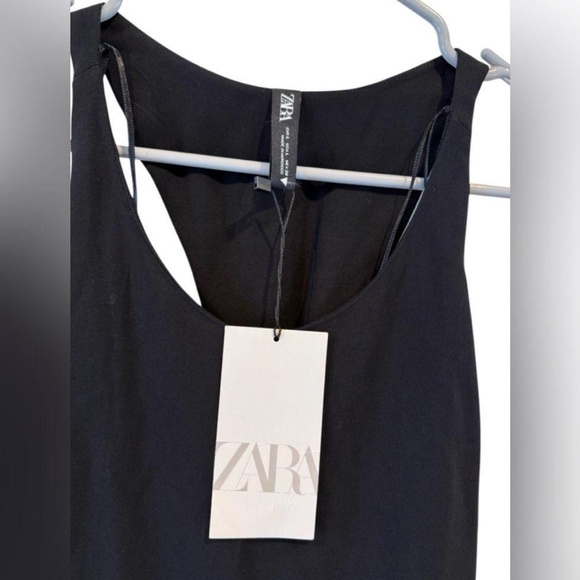 NWT Zara Twist Back Black Dress - Picture 4 of 6